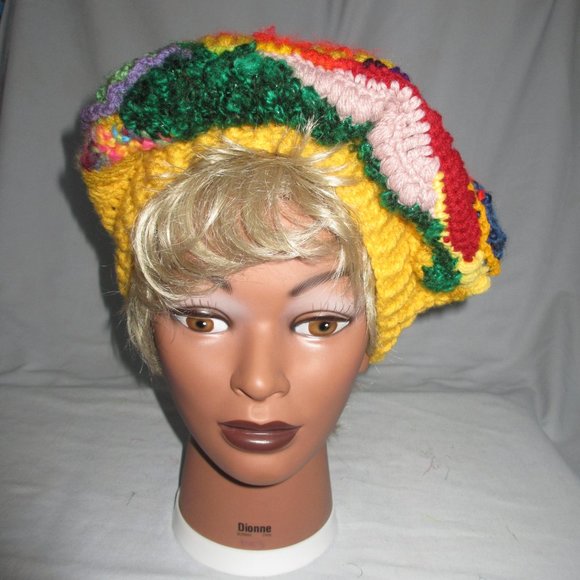 HAT Crochet NEW 2 PC SET Handmade Hat Size 20"-22" M SCARF Cap WOMEN`S beret - Picture 6 of 12